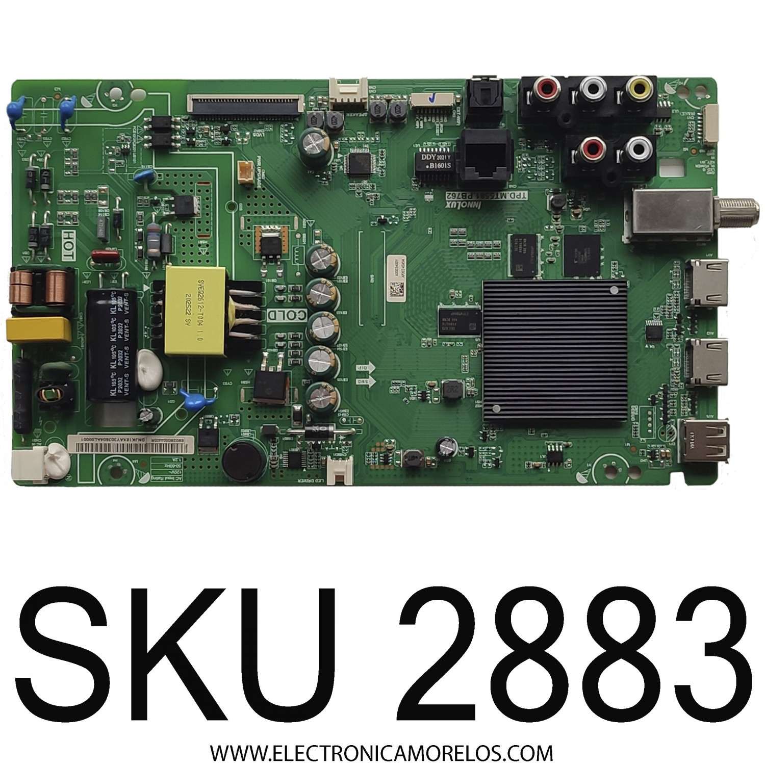 MAIN FUENTE PARA TV VIZIO / NUMERO DE PARTE 6M03M0004400R / TPD.MT5581.PB762 / A0003A00V / PANEL V320BJ8-D03 REV.C1 / MODELO D32H-G9 LINIXZS	